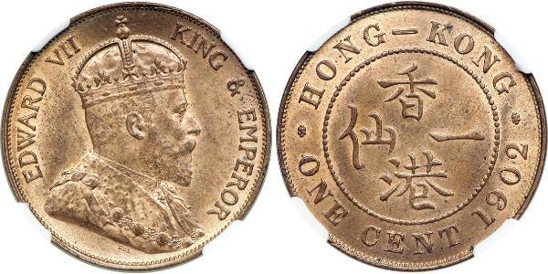 1 Cent Hong Kong Bronzo Edoardo VII (1841-1910)