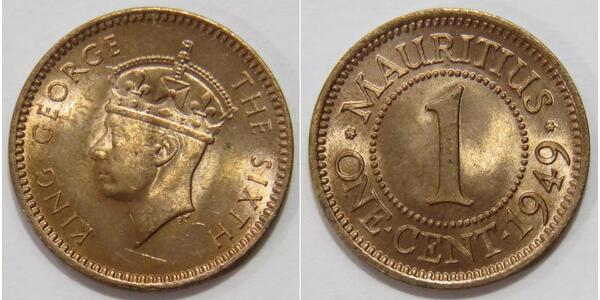1 Cent Mauritius Bronzo 