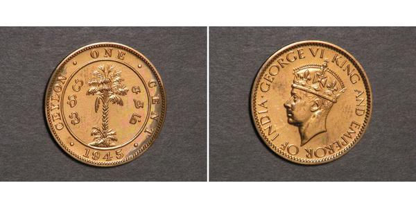 1 Cent Sri Lanka Bronzo Giorgio VI (1895-1952)