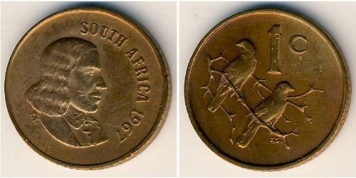 1 Cent Sudafrica Bronzo 