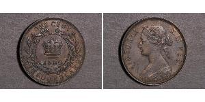 1 Cent Terranova e Labrador Bronzo Vittoria (1819 - 1901)