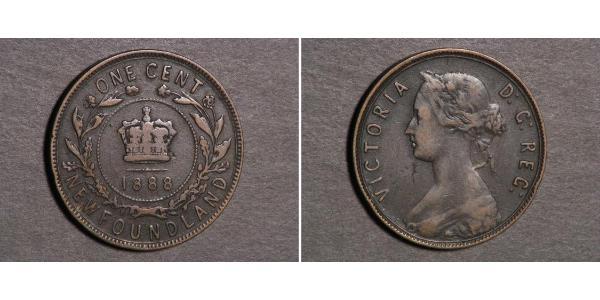 1 Cent Terranova e Labrador Bronzo Vittoria (1819 - 1901)