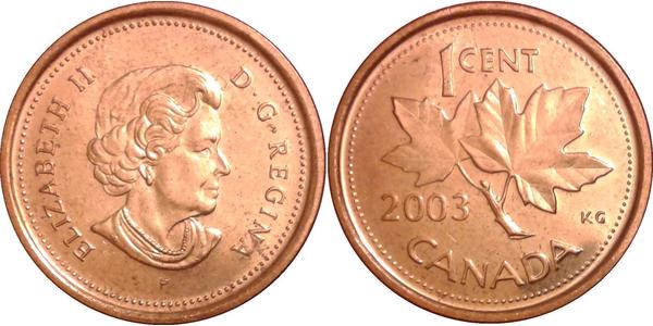 1 Cent Canadá Cobre Isabel II (1926-2022)