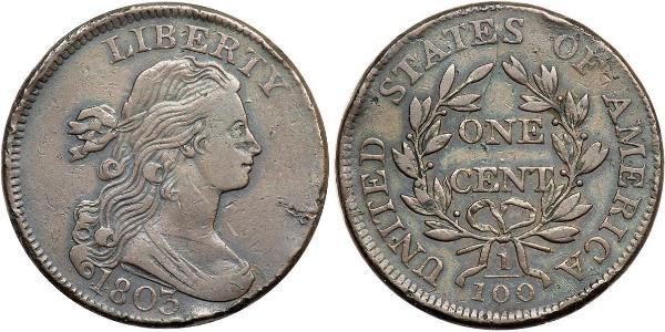 1 Cent Estados Unidos de América (1776 - ) Cobre 