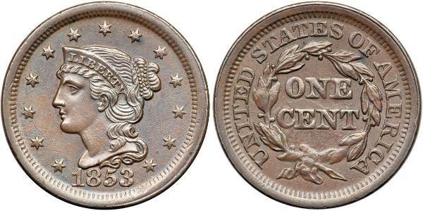 1 Cent Estados Unidos de América (1776 - ) Cobre 