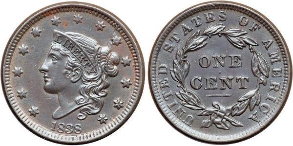 1 Cent Estados Unidos de América (1776 - ) Cobre 