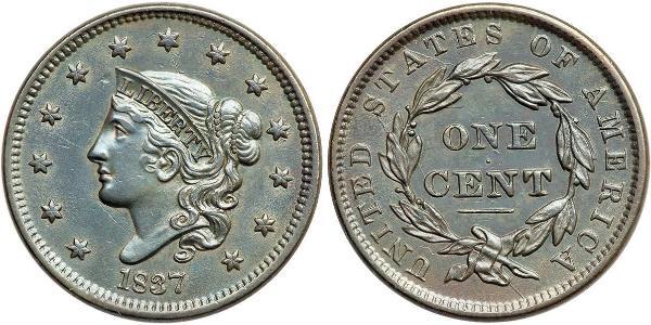 1 Cent Estados Unidos de América (1776 - ) Cobre 