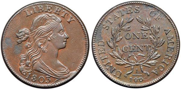 1 Cent Estados Unidos de América (1776 - ) Cobre 