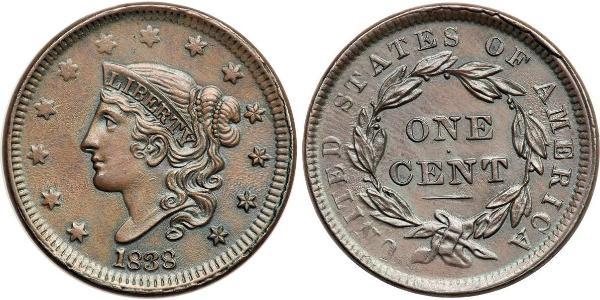 1 Cent Estados Unidos de América (1776 - ) Cobre 