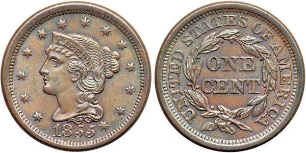 1 Cent Estados Unidos de América (1776 - ) Cobre 