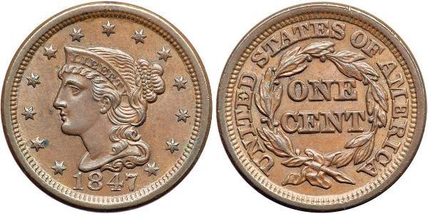 1 Cent Estados Unidos de América (1776 - ) Cobre 