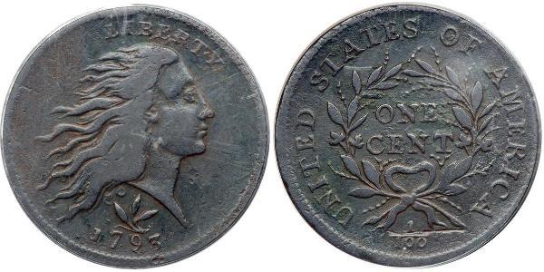 1 Cent Estados Unidos de América (1776 - ) Cobre 