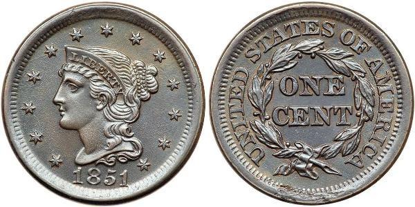 1 Cent Estados Unidos de América (1776 - ) Cobre 