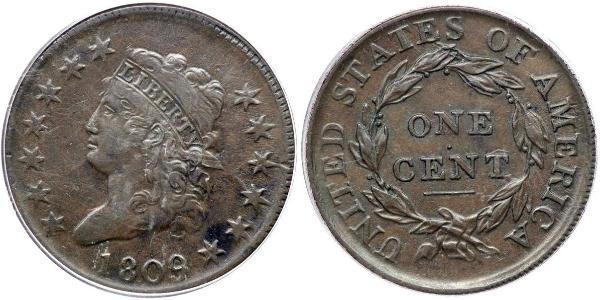 1 Cent Estados Unidos de América (1776 - ) Cobre 