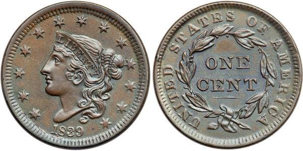 1 Cent Estados Unidos de América (1776 - ) Cobre 