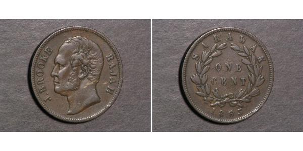 1 Cent Sarawak Cobre 