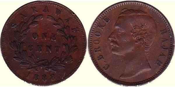 1 Cent Sarawak Cobre 