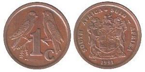 1 Cent Sudáfrica Cobre/Acero 