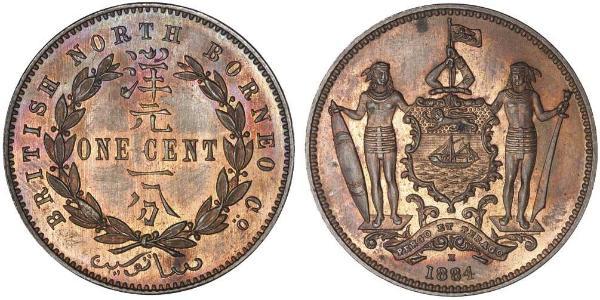 1 Cent Borneo Septentrional (1882-1963) Cobre/Bronce 