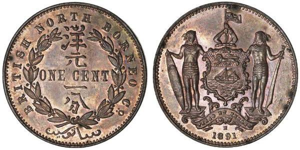 1 Cent Borneo Septentrional (1882-1963) Cobre/Bronce 