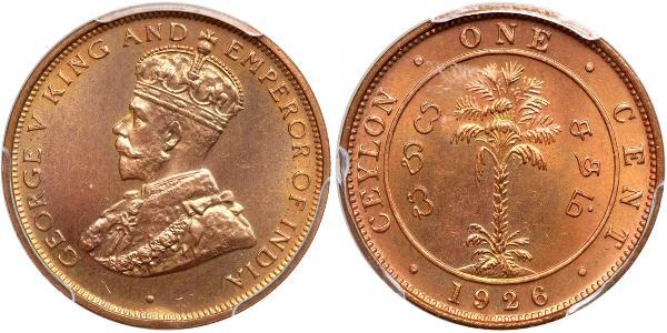 1 Cent Sri Lanka/Ceylon Copper George V of the United Kingdom (1865-1936)