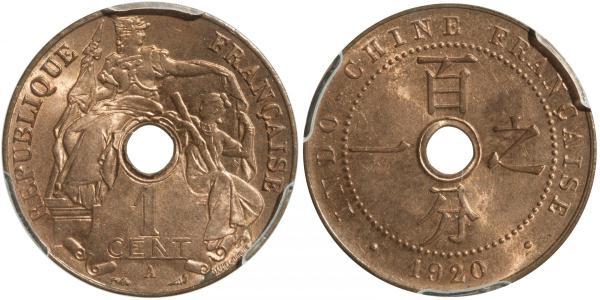 1 Cent Französisch-Indochina (1887-1954) Kupfer 