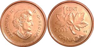 1 Cent Kanada Kupfer Elizabeth II (1926-2022)