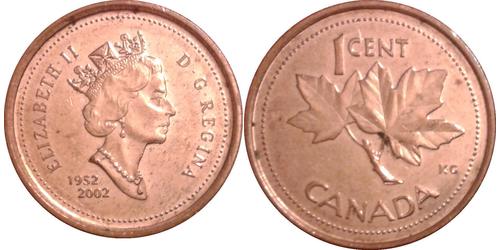 1 Cent Kanada Kupfer Elizabeth II (1926-2022)