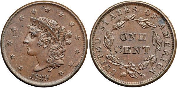 1 Cent Vereinigten Staaten von Amerika (1776 - ) Kupfer 