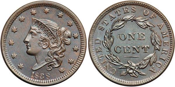 1 Cent Vereinigten Staaten von Amerika (1776 - ) Kupfer 
