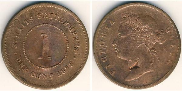 1 Cent Insediamenti dello Stretto (1826 - 1946) Rame 