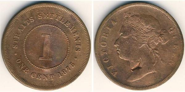 1 Cent Insediamenti dello Stretto (1826 - 1946) Rame 