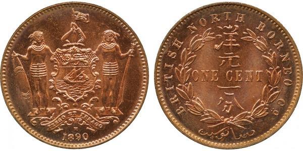 1 Cent Borneo del Nord (1882-1963) Rame/Bronzo 