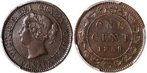 1 Cent Canadá Tin/Cobre/Zinc Victoria (1819 - 1901)