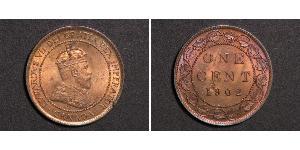 1 Cent Canadá Tin/Cobre/Zinc Eduardo VII (1841-1910)