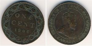 1 Cent Canadá Tin/Cobre/Zinc Eduardo VII (1841-1910)