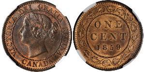 1 Cent Canadá Tin/Cobre/Zinc Victoria (1819 - 1901)