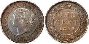 1 Cent Canadá Tin/Cobre/Zinc Victoria (1819 - 1901)