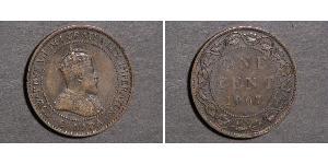 1 Cent Canadá Tin/Cobre/Zinc Eduardo VII (1841-1910)