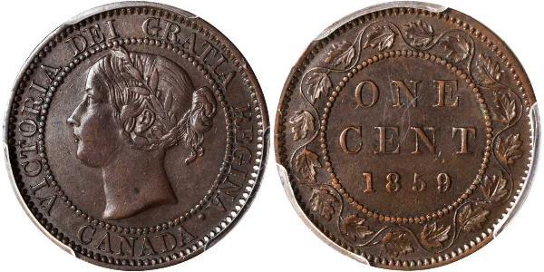 1 Cent Canadá Tin/Cobre/Zinc Victoria (1819 - 1901)