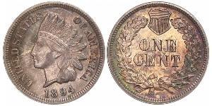 1 Cent Estados Unidos de América (1776 - ) Tin/Cobre/Zinc 