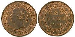 1 Cent Canadá Tin/Cobre/Zinc Victoria (1819 - 1901)