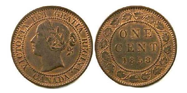 1 Cent Canada Tin/Rame/Zinco Vittoria (1819 - 1901)