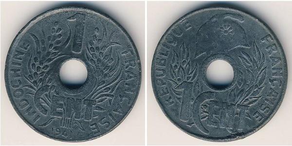 1 Cent Indochina francesa (1887-1954) Zinc 