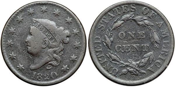 1 Cent 美利堅合眾國 (1776 - ) 銅 