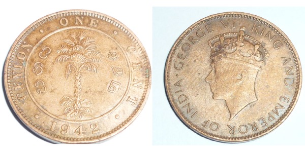 1 Cent Sri Lanka/Ceylon 青铜 乔治六世 (1895-1952)