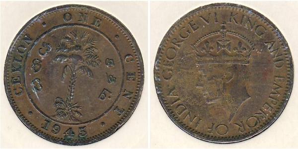 1 Cent Sri Lanka/Ceylon 青铜 乔治六世 (1895-1952)