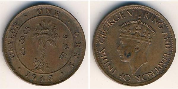 1 Cent Sri Lanka/Ceylon 青铜 乔治六世 (1895-1952)