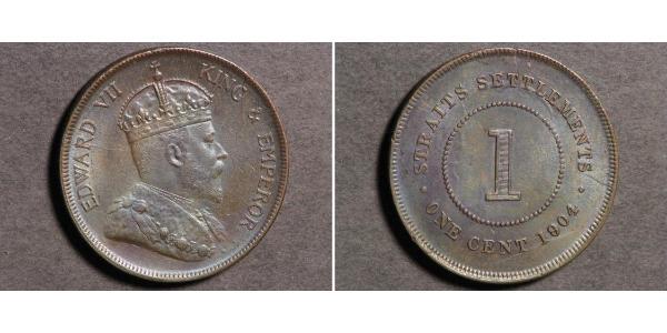 1 Cent 海峡殖民地 青铜 爱德华七世 (1841-1910)