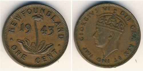 1 Cent 紐芬蘭與拉布拉多 青铜 乔治六世 (1895-1952)